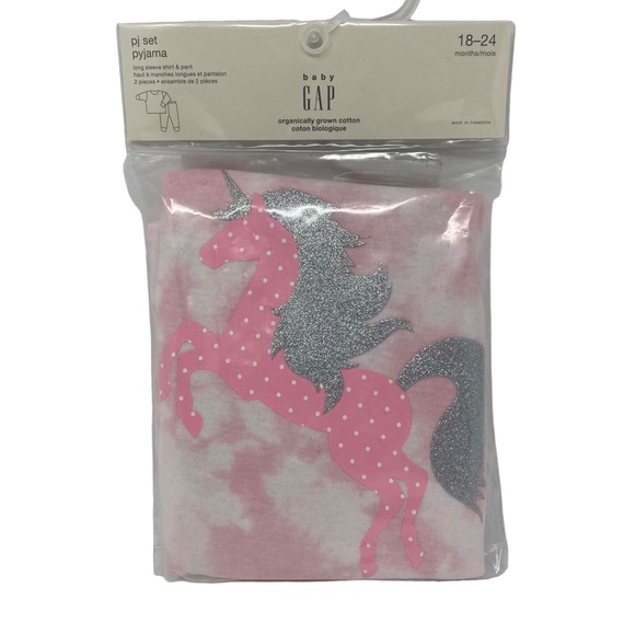 Gap Baby Unicorn Long Sleeve 2 Piece Pyjama Set - Size 18-24M - Picture 1 of 7